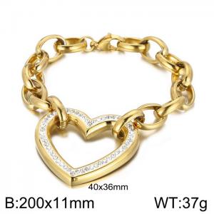 Stainless Steel Stone Bracelet - KB77457-Z