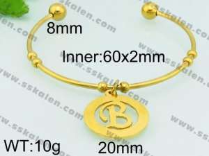 Stainless Steel Gold-plating Bangle - KB79257-Z