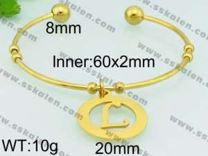 Stainless Steel Gold-plating Bangle - KB79267-Z