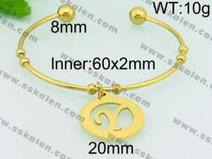 Stainless Steel Gold-plating Bangle - KB79280-Z