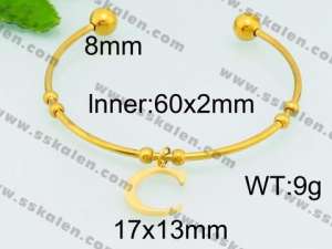 Stainless Steel Gold-plating Bangle - KB79532-Z