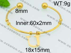 Stainless Steel Gold-plating Bangle - KB79550-Z