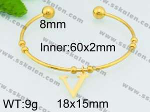 Stainless Steel Gold-plating Bangle - KB79551-Z