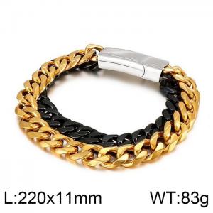 Stainless Steel Black-plating Bracelet - KB80456-BD