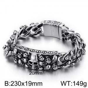 Stainless Skull Bracelet - KB80462-BD