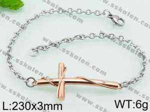 Stainless Steel Rose Gold-plating Bracelet - KB80657-JE