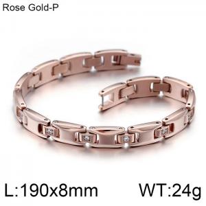 Stainless Steel Rose Gold-plating Bracelet - KB80660-K