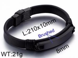 Stainless Steel Leather Bracelet - KB80872-JR