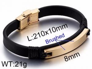 Stainless Steel Leather Bracelet - KB80874-JR