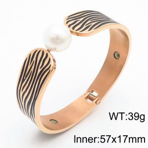 Stainless Steel Rose Gold-plating Bangle - KB80913-K