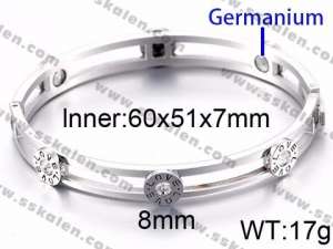 Stainless Steel Stone Bangle - KB80916-K