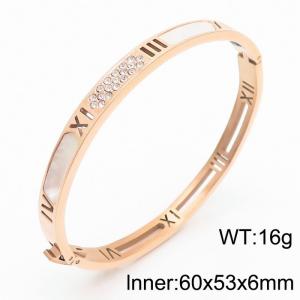 Stainless Steel Stone Bangle - KB80917-K