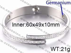 Stainless Steel Stone Bangle - KB80918-K