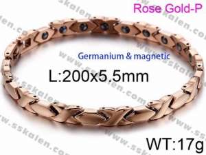 Stainless Steel Rose Gold-plating Bracelet - KB81504-K
