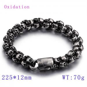 Oxidized Skull Halloween Men's Bracelet - KB81843-BD