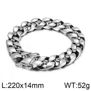 Stainless Skull Bracelet - KB83919-BD