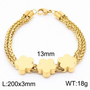 Stainless Steel Gold-plating Bracelet - KB83965-K