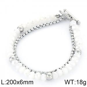 Stainless Steel Stone Bracelet - KB84031-ZC