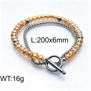 Stainless Steel Stone Bracelet - KB84034-Z
