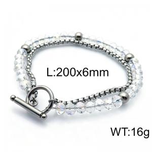 Stainless Steel Stone Bracelet - KB84036-Z
