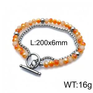 Stainless Steel Stone Bracelet - KB84037-Z