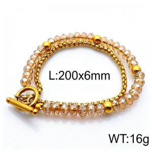 Stainless Steel Stone Bracelet - KB84039-Z