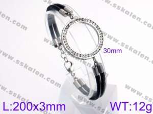 Stainless Steel Stone Bracelet - KB85019-K