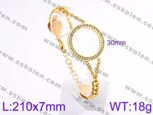 Stainless Steel Stone Bracelet - KB85020-K