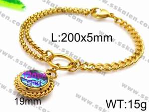 Stainless Steel Gold-plating Bracelet - KB85367-Z