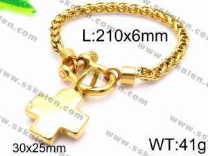 Stainless Steel Gold-plating Bracelet - KB85414-Z