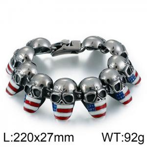 Stainless Skull Bracelet - KB86276-BD