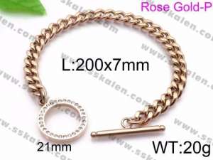 Stainless Steel Rose Gold-plating Bracelet - KB86618-Z