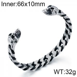 Stainless Skull Bangle - KB86892-BD