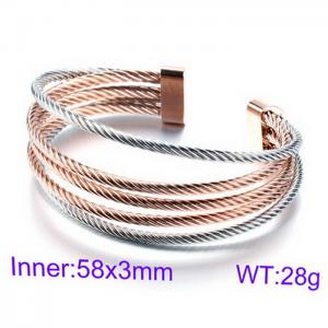 Stainless Steel Rose Gold-plating Bangle - KB86950-Z