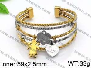 Stainless Steel Gold-plating Bangle - KB87053-Z