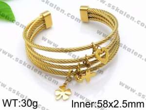 Stainless Steel Gold-plating Bangle - KB87056-Z