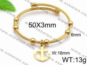 Stainless Steel Gold-plating Bangle - KB87113-Z