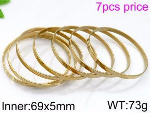Stainless Steel Gold-plating Bangle - KB87444-LO