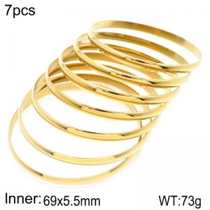 Stainless Steel Gold-plating Bangle - KB87444-LO