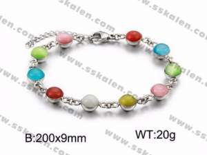 Stainless Steel Stone Bracelet - KB91564-K