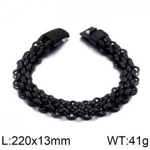 Stainless Steel Black-plating Bracelet - KB92437-BD