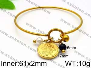 Stainless Steel Gold-plating Bangle - KB93387-Z