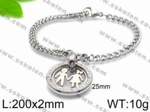 Stainless Steel Stone Bracelet - KB93690-Z