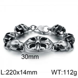 Stainless Skull Bracelet - KB94378-BD