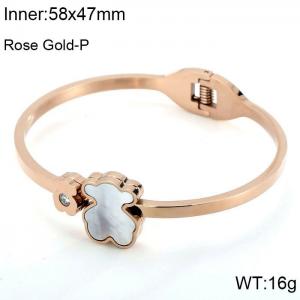 Stainless Steel Rose Gold-plating Bangle - KB95840-K