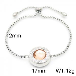 Stainless Steel Stone Bracelet - KB95924-K