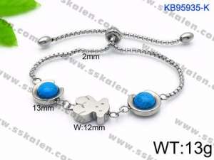 Stainless Steel Stone Bracelet - KB95935-K