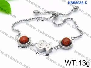 Stainless Steel Stone Bracelet - KB95936-K