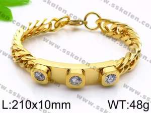 Stainless Steel Stone Bracelet - KB96069-K