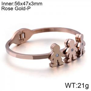 Stainless Steel Stone Bangle - KB96141-K